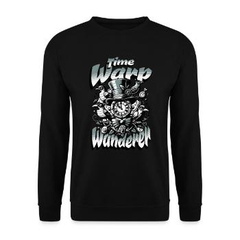 Time Warp Wanderer - Unisex Sweatshirt - black - Front - Alina (178cm) & Michal (187cm)