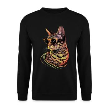 Sonnenbrille für exotische Kurzhaarkatzen Geschenk - Unisex Pullover - Schwarz - Vorne - Alina (178cm) & Michal (187cm)