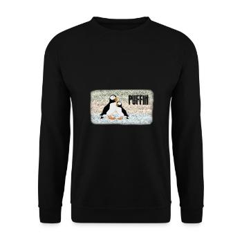Puffin couple - Plongeurs de perroquets Couple Shirt - Sweat-shirt Unisexe - noir - Devant - Alina (178cm) & Michal (187cm)