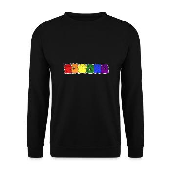 LGBT+ flag hamster design for LGBT+ people - Unisex Sweatshirt - black - Front - Alina (178cm) & Michal (187cm)