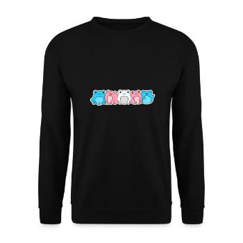 Trans flag frog design for trans people - Unisex Sweatshirt - black - Front - Alina (178cm) & Michal (187cm)