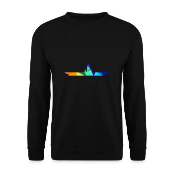 Aircraft Carrier Rainbow Polygon Ships - Unisex Sweatshirt - black - Front - Alina (178cm) & Michal (187cm)