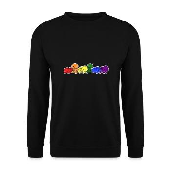 LGBT+ Flagge Schildkröte Design für LGBT+ Menschen - Unisex Pullover - Schwarz - Vorne - Alina (178cm) & Michal (187cm)