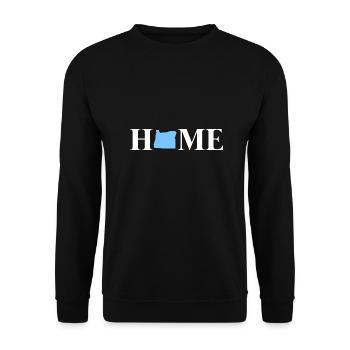 Oregon Map Home Design für stolze Oregonianer - Unisex Pullover - Schwarz - Vorne - Alina (178cm) & Michal (187cm)