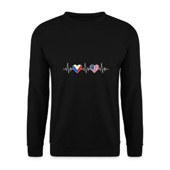 Puls American Filipino Design für stolze Pinoys - Unisex Pullover - Schwarz - Vorne - Alina (178cm) & Michal (187cm)