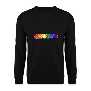 LGBT+ flag frog design for LGBT+ people - Unisex Sweatshirt - black - Front - Alina (178cm) & Michal (187cm)