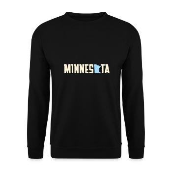 Karte von Minnesota Design für stolze Minnesotaner - Unisex Pullover - Schwarz - Vorne - Alina (178cm) & Michal (187cm)