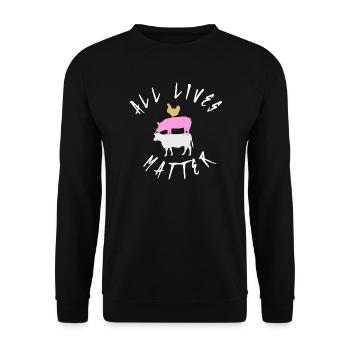 Vegan vegetarian shirt motif gift - Unisex Sweatshirt - black - Front - Alina (178cm) & Michal (187cm)