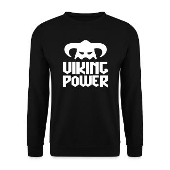 viking power helmet - Unisex Sweatshirt - black - Front - Alina (178cm) & Michal (187cm)