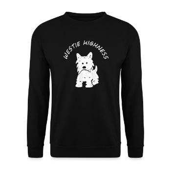 Westie Highness vintage - Unisex Pullover - Schwarz - Vorne - Alina (178cm) & Michal (187cm)
