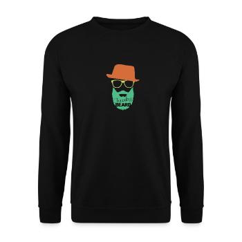 Hipster Bart, Geschenk, Geschenkidee - Unisex Pullover - Schwarz - Vorne - Alina (178cm) & Michal (187cm)