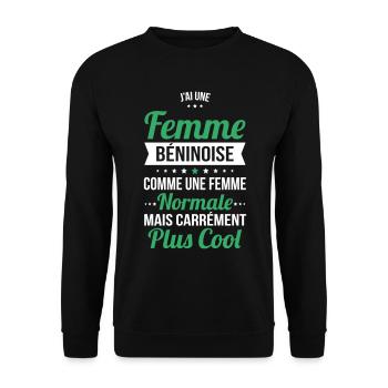 J'ai une femme Béninoise plus cool - Sweat-shirt Unisexe - noir - Devant - Alina (178cm) & Michal (187cm)