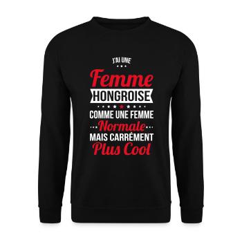J'ai une femme Hongroise plus cool - Sweat-shirt Unisexe - noir - Devant - Alina (178cm) & Michal (187cm)