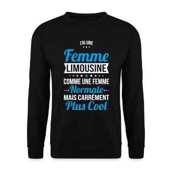 J'ai une femme Limousine plus cool - Sweat-shirt Unisexe - noir - Devant - Alina (178cm) & Michal (187cm)