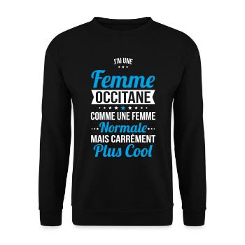 J'ai une femme Occitane plus cool - Sweat-shirt Unisexe - noir - Devant - Alina (178cm) & Michal (187cm)