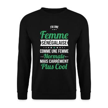 J'ai une femme Sénégalaise plus cool - Sweat-shirt Unisexe - noir - Devant - Alina (178cm) & Michal (187cm)