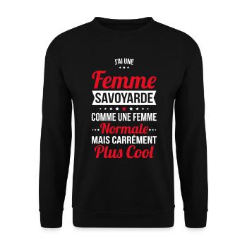 J'ai une femme Savoyarde plus cool - Sweat-shirt Unisexe - noir - Devant - Alina (178cm) & Michal (187cm)