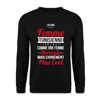 J'ai une femme Tunisienne plus cool - Sweat-shirt Unisexe - noir - Devant - Alina (178cm) & Michal (187cm)