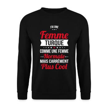 J'ai une femme Turque plus cool - Sweat-shirt Unisexe - noir - Devant - Alina (178cm) & Michal (187cm)