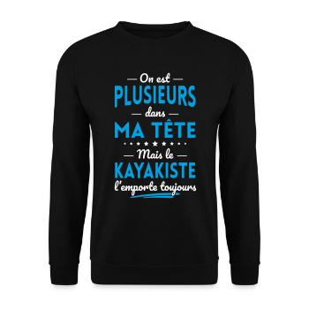 Plusieurs dans tête le Kayakiste l'emporte - Sweat-shirt Unisexe - noir - Devant - Alina (178cm) & Michal (187cm)