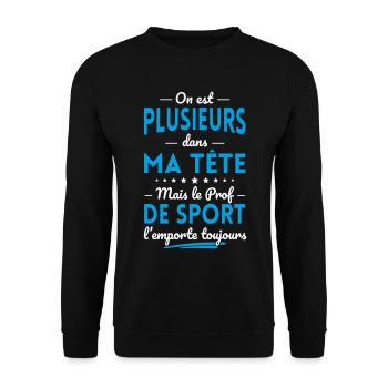 Plusieurs dans tête le Prof de Sport l'emporte - Sweat-shirt Unisexe - noir - Devant - Alina (178cm) & Michal (187cm)