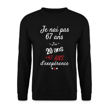 Ich habe kein Geschenk zum 67. Geburtstag - Unisex Pullover - Schwarz - Vorne - Alina (178cm) & Michal (187cm)