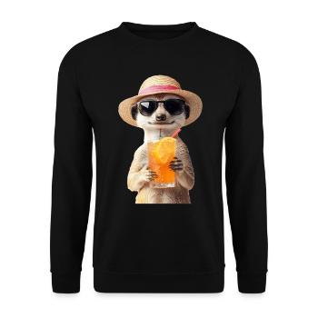 Erdmännchen - Unisex Pullover - Schwarz - Vorne - Alina (178cm) & Michal (187cm)