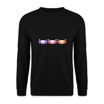 Axolotl Heads Design for Axolotl Lovers - Unisex Sweatshirt - black - Front - Alina (178cm) & Michal (187cm)