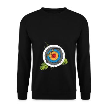 Archer Target Compound Bow - Unisex Sweatshirt - black - Front - Alina (178cm) & Michal (187cm)