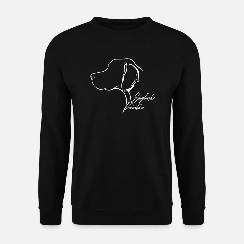 ENGLISH POINTER Profil Hunde Hund Wilsigns - Unisex Pullover - Schwarz
