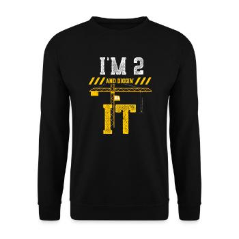 J’ai 2 ans et je le creuse - Sweat-shirt Unisexe - noir - Devant - Alina (178cm) & Michal (187cm)