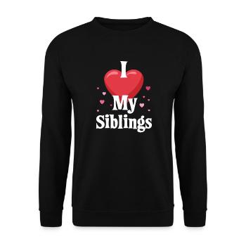 I love my sibling design for sisters - Unisex Sweatshirt - black - Front - Alina (178cm) & Michal (187cm)