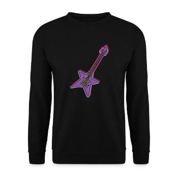 Conception de guitare électrique rock pour les amateurs de musique rock - Sweat-shirt Unisexe - noir - Devant - Alina (178cm) & Michal (187cm)