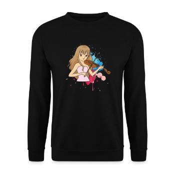 Conception de fille de violon pour violonistes d'orchestre - Sweat-shirt Unisexe - noir - Devant - Alina (178cm) & Michal (187cm)