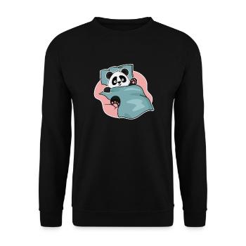 Sleeping panda design for panda bear fans - Unisex Sweatshirt - black - Front - Alina (178cm) & Michal (187cm)