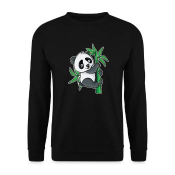 Cute panda bamboo design for panda bear fans - Unisex Sweatshirt - black - Front - Alina (178cm) & Michal (187cm)