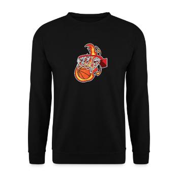 Conception de feu de basket- pour les sportifs d'équipe - Sweat-shirt Unisexe - noir - Devant - Alina (178cm) & Michal (187cm)