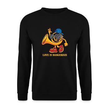 L'amour est un design dangereux pour les joueurs de cor français - Sweat-shirt Unisexe - noir - Devant - Alina (178cm) & Michal (187cm)