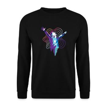 Trance DJ Man Design für Trance-Musik-Fans - Unisex Pullover - Schwarz - Vorne - Alina (178cm) & Michal (187cm)