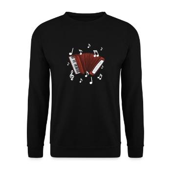 Accordion Music Note Design for Music Accordionist - Unisex Sweatshirt - black - Front - Alina (178cm) & Michal (187cm)