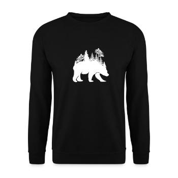 Grizzly Bear forest design for nature lovers - Unisex Sweatshirt - black - Front - Alina (178cm) & Michal (187cm)
