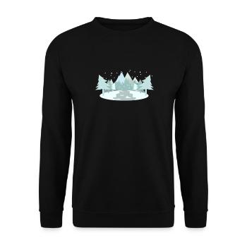 Winter forest design for nature lovers - Unisex Sweatshirt - black - Front - Alina (178cm) & Michal (187cm)