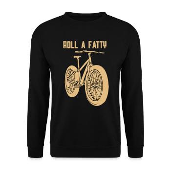 Roll a Fatty / MTB Mountainbike Fat Bike - Unisex Pullover - Schwarz - Vorne - Alina (178cm) & Michal (187cm)