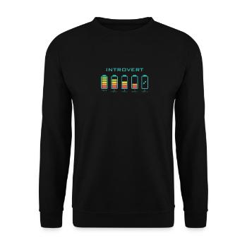 Empty Introvert Design für introvertierte Menschen - Unisex Pullover - Schwarz - Vorne - Alina (178cm) & Michal (187cm)