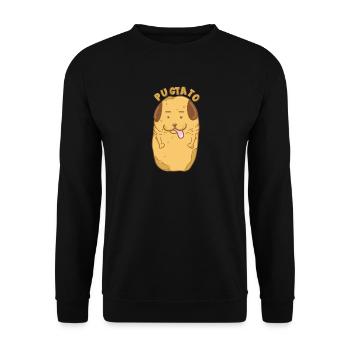 Mops-Wortspiel für Tierliebhaber - Unisex Pullover - Schwarz - Vorne - Alina (178cm) & Michal (187cm)
