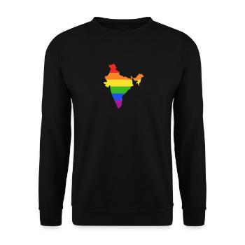 Indien Regenbogenflagge für stolze LGTBQ-Inder - Unisex Pullover - Schwarz - Vorne - Alina (178cm) & Michal (187cm)