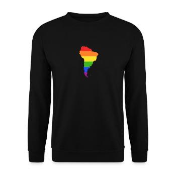 Südamerika Regenbogenflagge für LGTBQ-Amerikaner - Unisex Pullover - Schwarz - Vorne - Alina (178cm) & Michal (187cm)