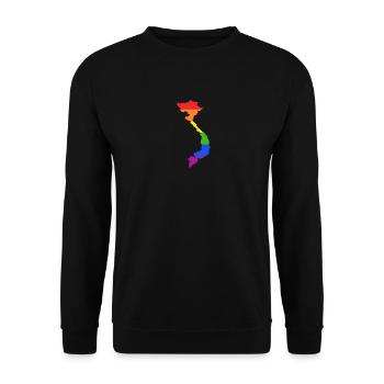Vietnam Regenbogenflagge für LGTBQ-Vietnamesen - Unisex Pullover - Schwarz - Vorne - Alina (178cm) & Michal (187cm)