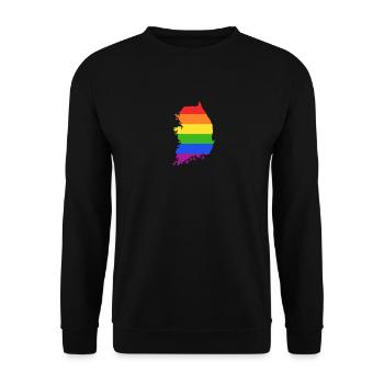 Südkorea Regenbogenflagge für LGTBQ-Südkoreaner - Unisex Pullover - Schwarz - Vorne - Alina (178cm) & Michal (187cm)