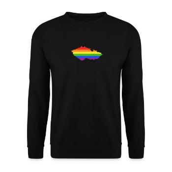 Tschechische Republik Regenbogen für LGTB-Tscheche - Unisex Pullover - Schwarz - Vorne - Alina (178cm) & Michal (187cm)